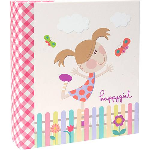 Tamanhos, Medidas e Dimensões do produto Álbum Infantil Happy Girl Folhas Coladas 120 Fotos 10x15cm Rosa - Ical