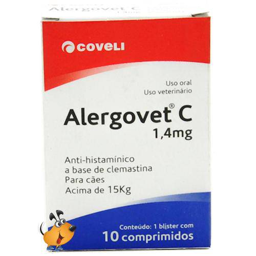 Tamanhos, Medidas e Dimensões do produto Alergovet Coveli 1,4 Mg com 10 Comprimidos