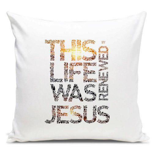 Tamanhos, Medidas e Dimensões do produto Almofada Jesus Renewed By Jesus 45x45cm Branco Branco