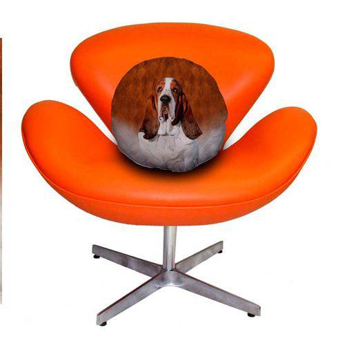 Tamanhos, Medidas e Dimensões do produto Almofada Redonda Cachorro Basset Hound 45cm Marrom Marrom