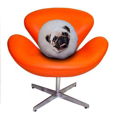 Tamanhos, Medidas e Dimensões do produto Almofada Redonda Cachorro Pug Bege 45cm Bege Bege