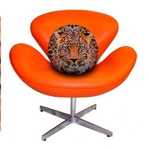 Tamanhos, Medidas e Dimensões do produto Almofada Redonda Selvagem Leopardo 45cm Laranja Laranja