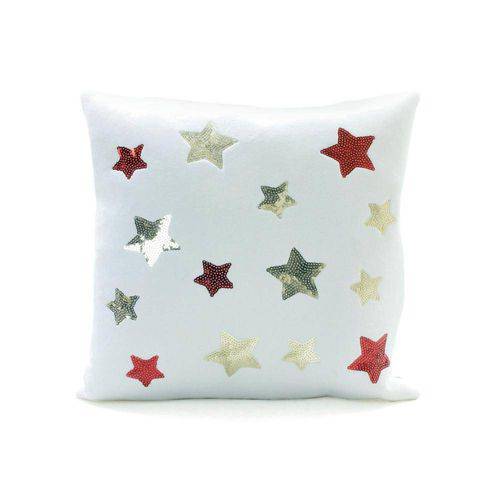 Tamanhos, Medidas e Dimensões do produto Almofadas Estrelas Ouro Vermelho 45 X 45 Cm Dourado, Vermelho