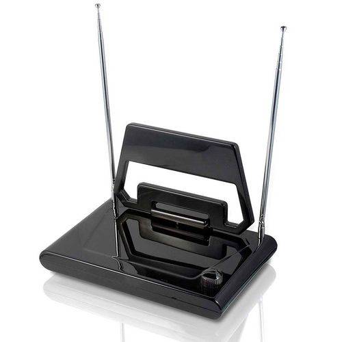 Tamanhos, Medidas e Dimensões do produto Antena Digital Interna com Hastes e Seletor VHF UHF FM HDTV - Exbom -SG-261