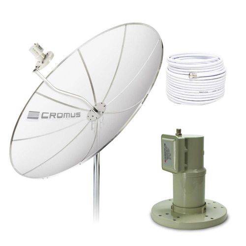 Tamanhos, Medidas e Dimensões do produto Antena Parabólica 1,50m, Lnbf Monoponto e Kit Cabos (Sem Receptor) - Cromus