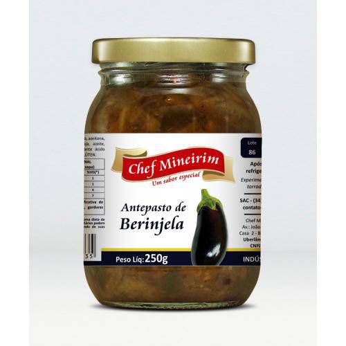 Tamanhos, Medidas e Dimensões do produto Antepasto de Berinjela 250g - Chef Mineirim