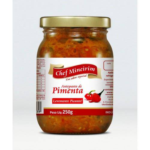 Tamanhos, Medidas e Dimensões do produto Antepasto de Pimenta Levemente Picante 250g - Chef Mineirim