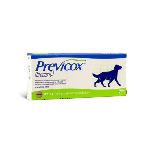 Tamanhos, Medidas e Dimensões do produto Anti-Inflamatório para Cachorro Merial Previcox 227 Mg - 10 Comprimidos