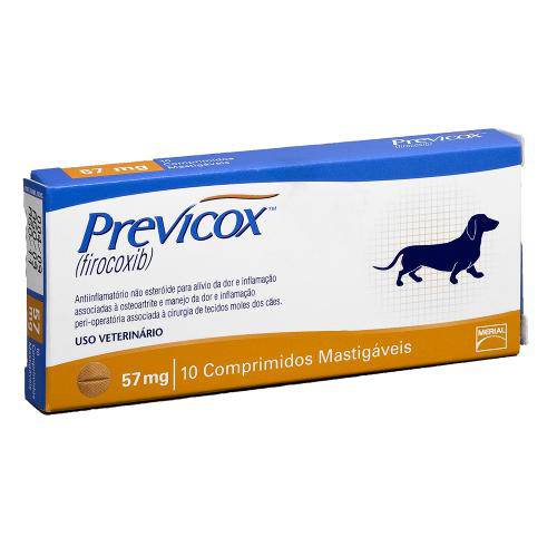 Tamanhos, Medidas e Dimensões do produto Anti-Inflamatório Previcox Merial 57 Mg 10 Comprimidos