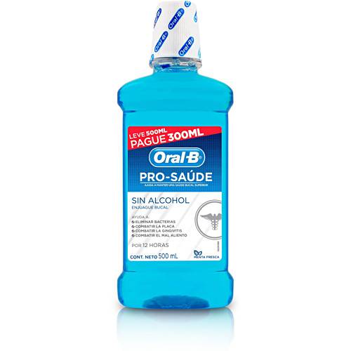 Tamanhos, Medidas e Dimensões do produto Anti-Séptico Bucal Pro-Saúde Leve 500 Ml Pague 300ml - Oral-B