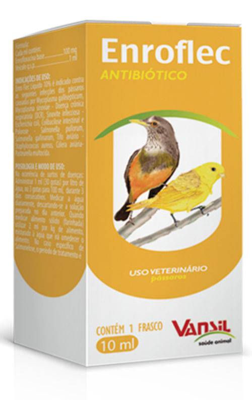 Tamanhos, Medidas e Dimensões do produto Antibiótico de Largo Espectro para Aves Enro Flec 10% - 10 Ml -