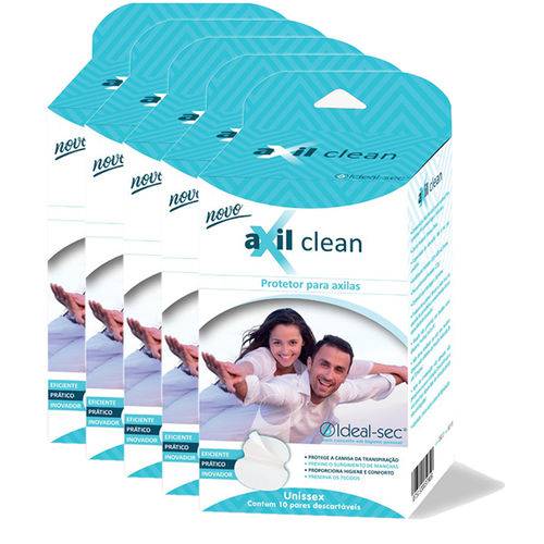 Tamanhos, Medidas e Dimensões do produto Antitranspirante para Camisa Axil Clean Absorvente-suor Axilas Ideal Sec Kit 5cx