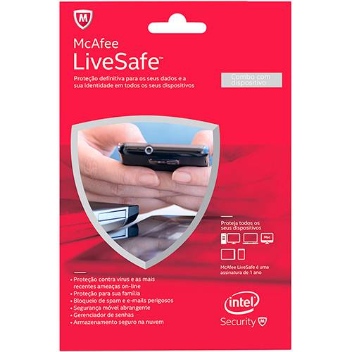 Tamanhos, Medidas e Dimensões do produto Antivírus McAfee Live Safe 2015 BR Card - PC Attach