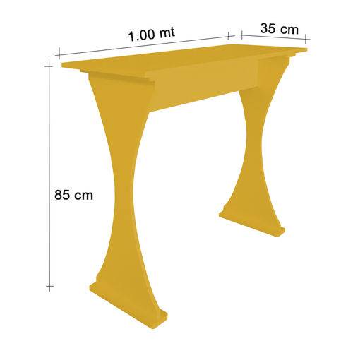 Tamanhos, Medidas e Dimensões do produto Aparador Console Tempo para Hall Sala Quarto - Amarelo Laqueado