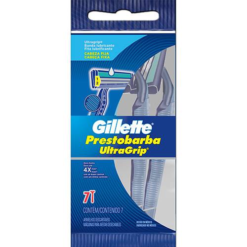 Tamanhos, Medidas e Dimensões do produto Aparelho de Barbear Descartável Gillette Prestobarba Ultragrip - 7 Unidades