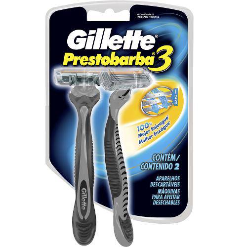 Tamanhos, Medidas e Dimensões do produto Aparelho de Barbear Gillette Prestobarba3 2 Unidades