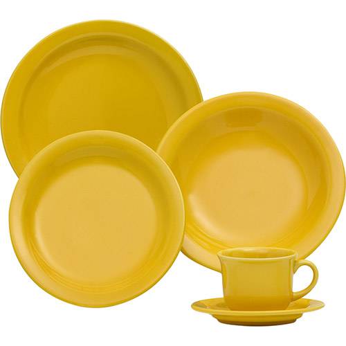 Tamanhos, Medidas e Dimensões do produto Aparelho de Jantar 30 Peças Cerâmica Amarelo - Oxford Daily