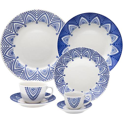 Tamanhos, Medidas e Dimensões do produto Aparelho de Jantar 42 Peças Porcelana Flamingo Milano - Oxford Porcelanas
