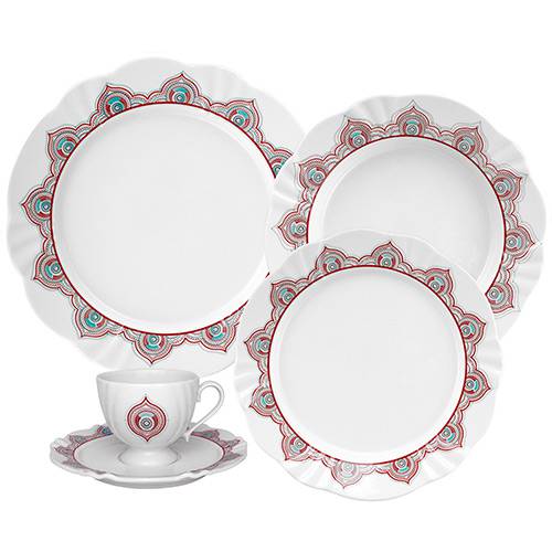 Tamanhos, Medidas e Dimensões do produto Aparelho de Jantar e Chá 20 Peças Porcelana Soleil Talisma Branco - Oxford Porcelanas
