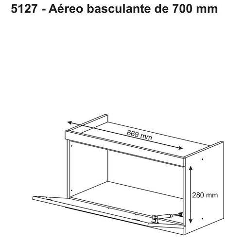 Tamanhos, Medidas e Dimensões do produto Armário Aéreo Basculante 5127 Sicília Argila/Branco Multimóveis