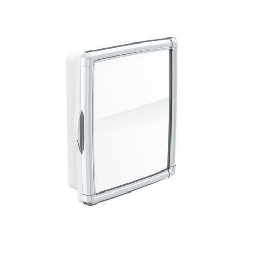 Tamanhos, Medidas e Dimensões do produto Armario Banheiro Branco C/ Espelho Moldura Cromada Parede