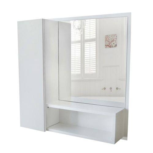 Tamanhos, Medidas e Dimensões do produto Armário Mdf para Banheiro, Espelho, Nicho Cores (Branco) - Dom Móveis