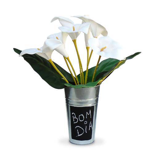 Tamanhos, Medidas e Dimensões do produto Arranjo de Flores Artificiais Copo de Leite Branco