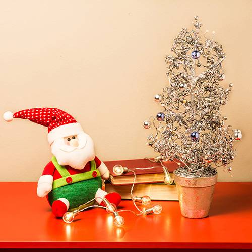 Tamanhos, Medidas e Dimensões do produto Árvore de Mesa com Cachepô Prateada, 43cm - Christmas Traditions