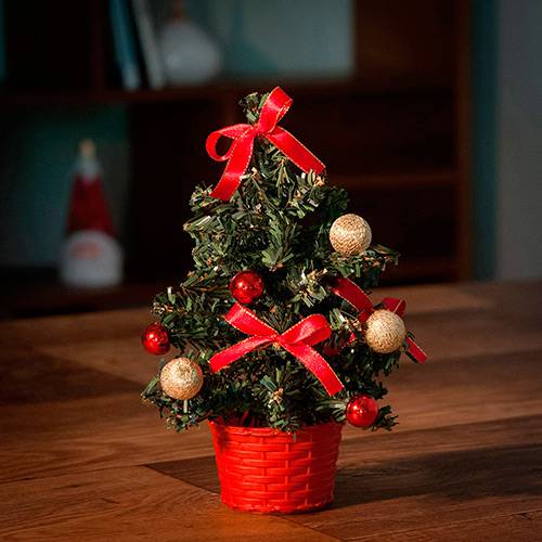 Tamanhos, Medidas e Dimensões do produto Árvore de Mesa Decorada, 21cm - Orb Christmas