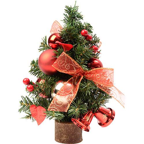 Tamanhos, Medidas e Dimensões do produto Árvore de Mesa Decorada com Bolas e Enfeites 38cm - Orb Christmas