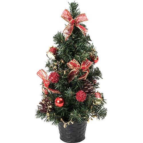 Tamanhos, Medidas e Dimensões do produto Árvore de Mesa Decorada com Bolas, Laços e Pinhas 40cm - Orb Christmas