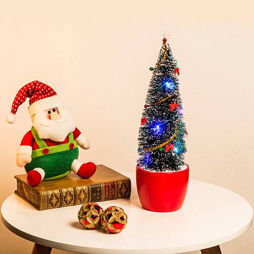 Tamanhos, Medidas e Dimensões do produto Árvore de Mesa Decorada com Floquinhos e LED - Orb Christmas