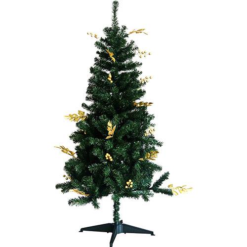 Tamanhos, Medidas e Dimensões】→ Árvore de Natal Decorada 1,5m 359 Galhos  com Enfeites de Frutas Douradas e Pontas Natalinas Douradas - Orb Christmas