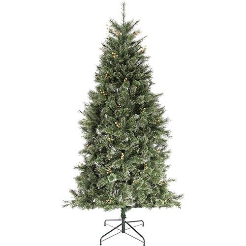 Tamanhos, Medidas e Dimensões do produto Árvore de Natal Verde com Frutas Douradas e Base em Metal - 2,1m 815 Galhos - Orb Christmas