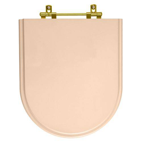 Tamanhos, Medidas e Dimensões do produto Assento Sanitario Poliester Carrara Rosa Floral Ferragem Dourada para Vaso Deca
