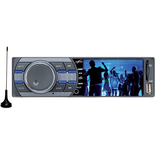 Tamanhos, Medidas e Dimensões do produto Auto Rádio MP5 Player Automotivo Naveg NVS 3079TV Tela LCD 3" com TV Digital
