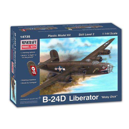 Tamanhos, Medidas e Dimensões do produto B-24D Liberator "Moby Dick" - 1/144 - Minicraft 14735