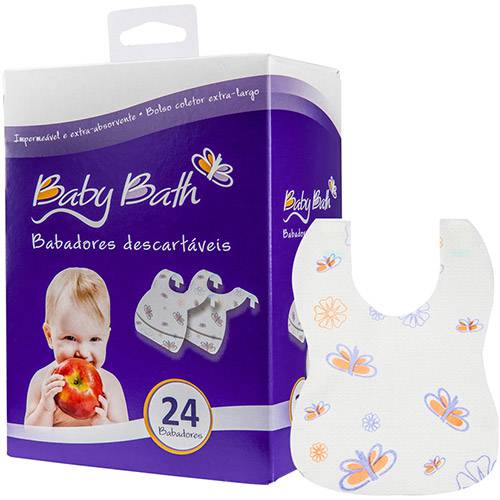 Tamanhos, Medidas e Dimensões do produto Babadores Descartáveis com 24 Unidades - Baby Bath