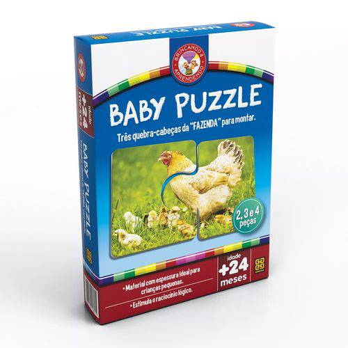 Tamanhos, Medidas e Dimensões do produto Baby Puzzle - 3 Quebra Cabeças - Brincando e Aprendendo 24Meses - Grow