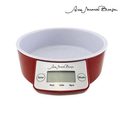 Tamanhos, Medidas e Dimensões do produto Balança de Cozinha Digital 5kg Vermelha - Ana Maria Braga