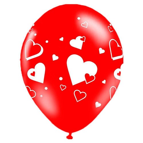 Tamanhos, Medidas e Dimensões do produto Balão de Látex Corações 10” com 25 Unidades Balloontech