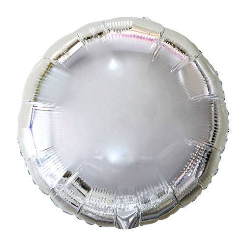 Tamanhos, Medidas e Dimensões do produto Balão Metalizado Redondo Prata 18" Mundo Bizarro 0499