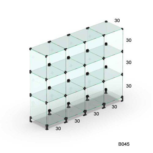Tamanhos, Medidas e Dimensões do produto Balcão de Vidro para Loja e Atendimento, Quarto ou Cozinha 12 Divisórias - 1,20 X 1,00 X 0,30