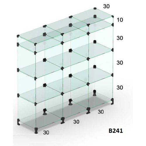 Tamanhos, Medidas e Dimensões do produto Balcão Vitrine Atendimento Modulado em Vidro 0,90 X 1,10 X 0,30