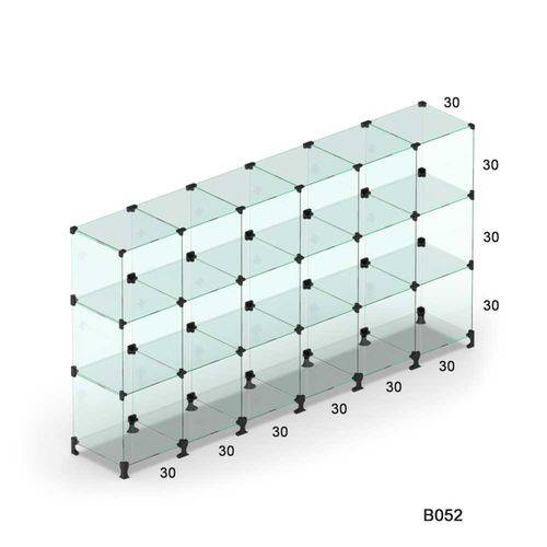 Tamanhos, Medidas e Dimensões do produto Balcão Vitrine de Vidro Modulado P/ Loja e Atendimento 1,8 MT X 1,0 MT X 30 CM