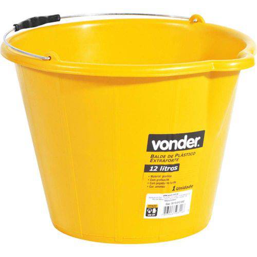 Tamanhos, Medidas e Dimensões do produto Balde de Plástico Extraforte Amarelo 12 Litros Amarelo - Vonder