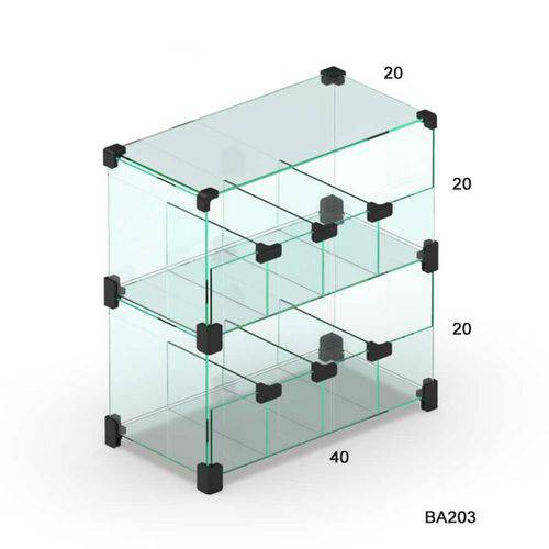 Tamanhos, Medidas e Dimensões do produto Baleiro em Vidro Modulado - 0,40 X 0,40 X 0,20
