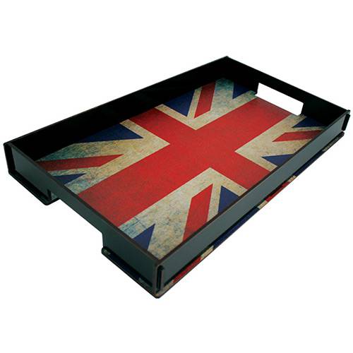 Tamanhos, Medidas e Dimensões do produto Bandeja Decorativa Retangular Bandeira Reino Unido Kanvas - Alves e Capellari