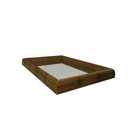 Tamanhos, Medidas e Dimensões do produto Bandeja Espelhada Decorativa (30x45) Bambu com Espelho - 9039