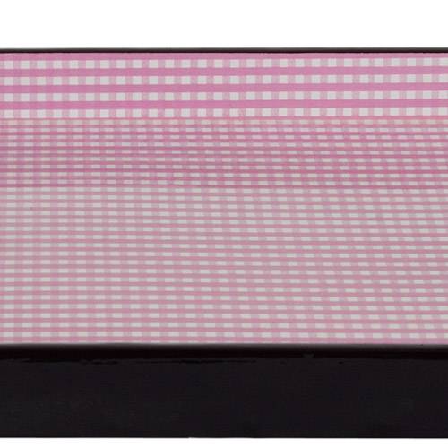 Tamanhos, Medidas e Dimensões do produto Bandeja Mdf Quadriculado Rosa Borda Preta 45 X 29 X 3,5Cm